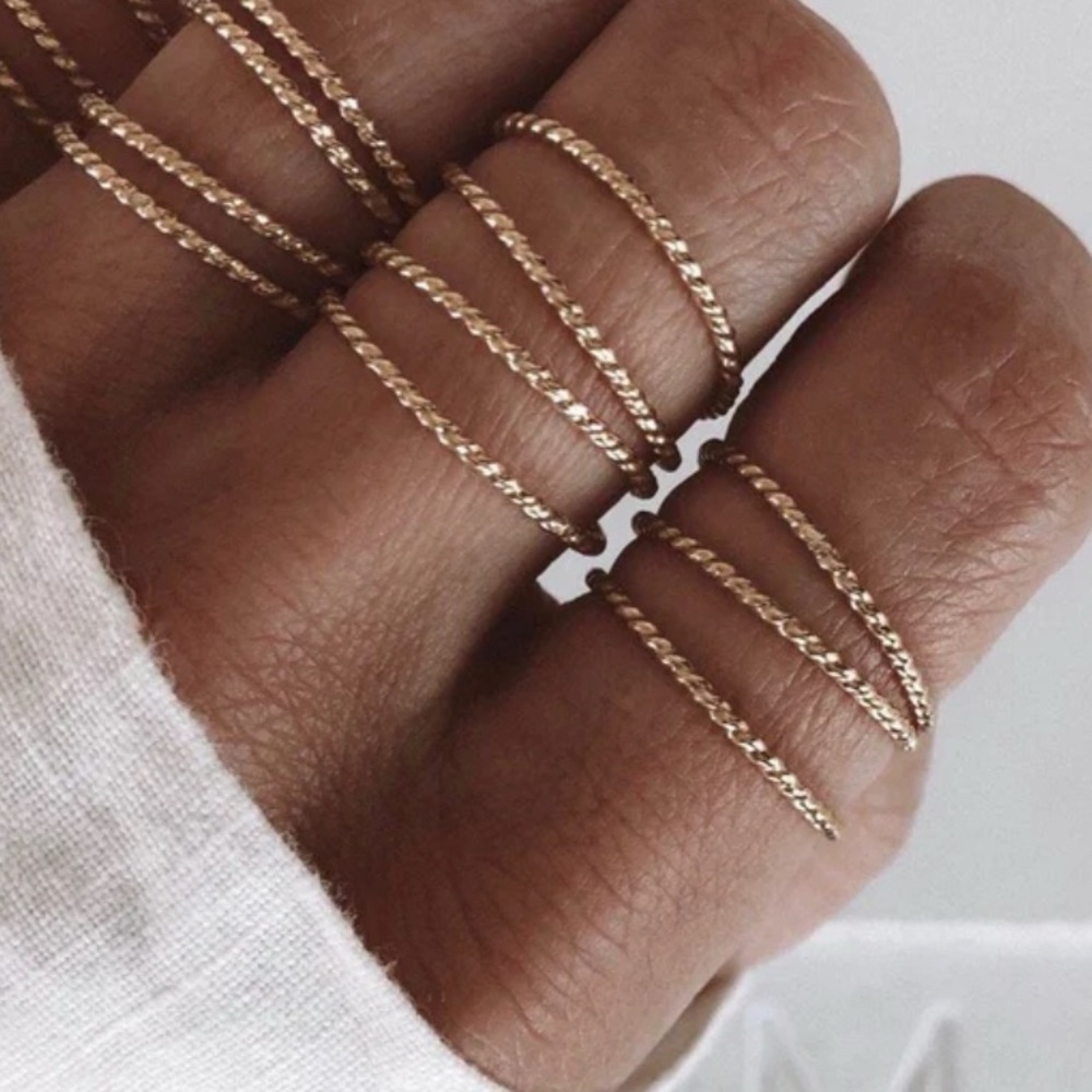 NEW James Michelle TWIST stacking Ring. Silver. Sz 4.5/5